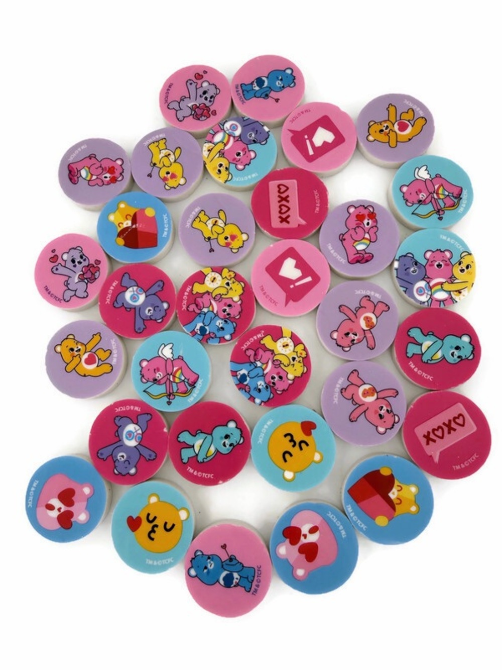 Lot of Care Bears Erasers
